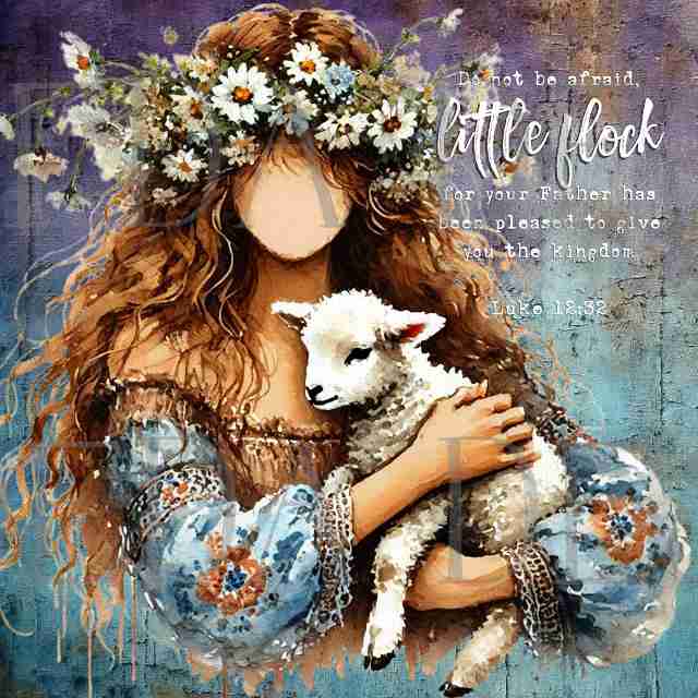 Luke 12:32 Bundle - Girl with Lamb - Sublimation, Digital and DTF Printing, Scrapbooking